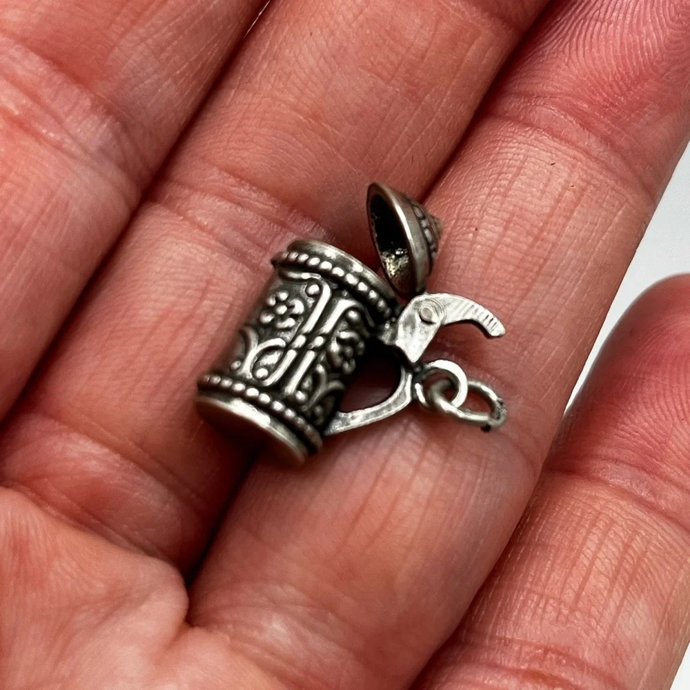 Vintage stein Sterling silver charm pendant